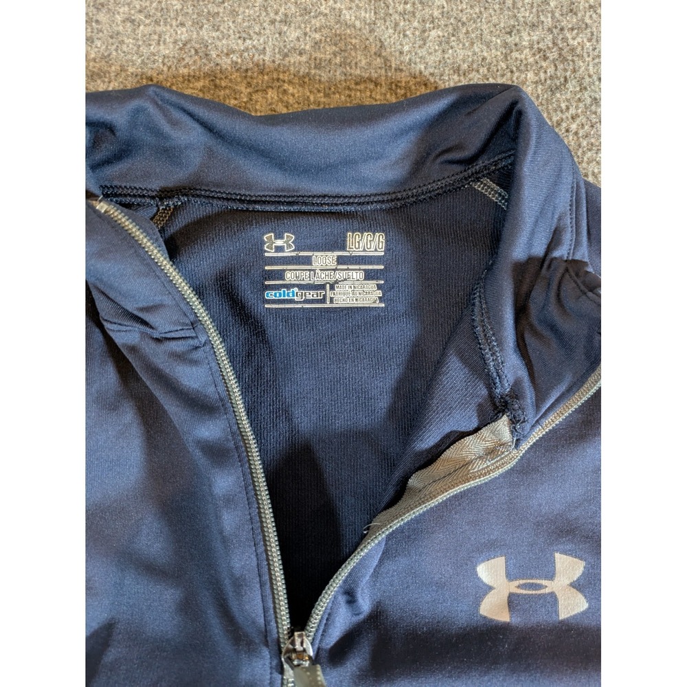 Under Armour Shirt Men's Pullover Gray 1/4 Zip Loose Fit Coldgear Size L - Picture 4 of 5